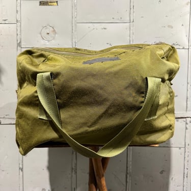 Vintage 1970s Green Nylon S&S MFG Flyers Helmet Bag Military Bag 