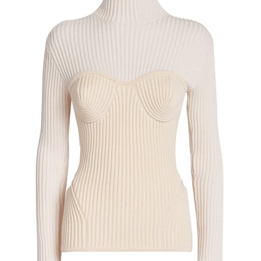 Jean Paul Gaultier Women Ribbed Corset Sweater