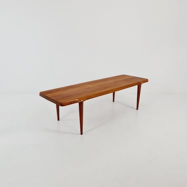 Danish solid teak coffee table by John Bonne for Mikael Laursen, 1960s 