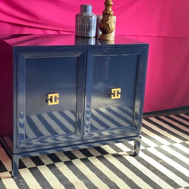 Modern Lacquered Credenza in Navy 