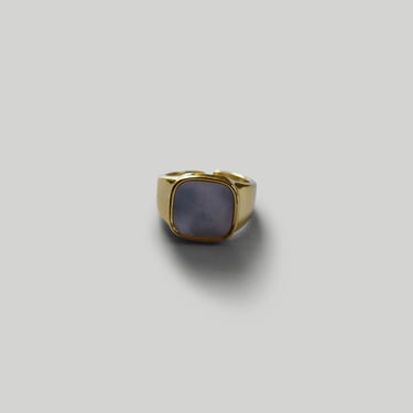 The Adjustable Square Shell Signet Ring