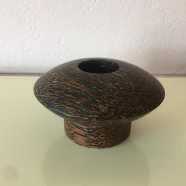 Vintage 1970s Mid Century Modern Mango Wood Tealight Holder 