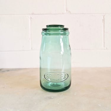 vintage french Solidex green canning jar