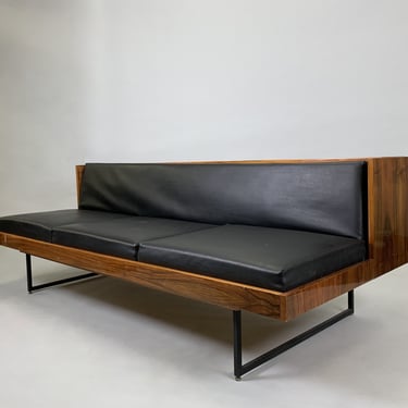 Vintage Adjustable Sofa, Czechoslovakia, 1970's / Mid Century Sofa / Daybed / Veneer, High Gloss 