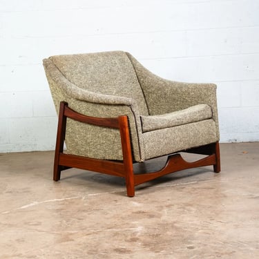 Mid Century Modern Lounge Rocking Chair Paoli White Wool Solid Walnut Vintage