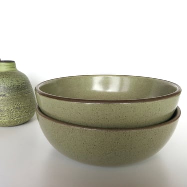 Early Heath Ceramics Cereal Bowl In Speckled Green, Modernist Sage Bowl By Edith Heath, Single Replacement Dish 