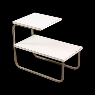 2 Tier Steel Composite & Formica Top Side Table