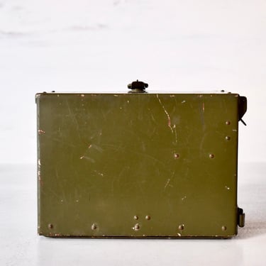 Vintage Military Metal Box Industrial Decor Soviet Army Optical Tools Green Box 