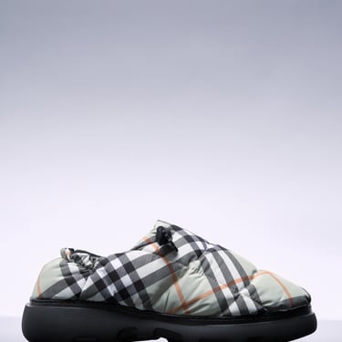 Burberry Men Check Nylon-Blend Pillow Mule