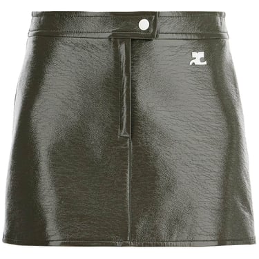 Courreges Coated Cotton Mini Skirt Women