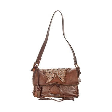 Dolce and Gabbana Brown Butterfly Shoulder Bag