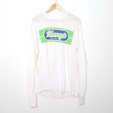 vintage 1980s HARVEY'S Inn Casino Lake Tahoe vintage long sleeve t-shirt single stitch -- size large -- FREE shipping U.S.A 