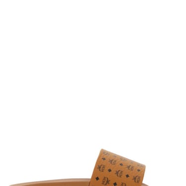 Mcm Men Camel Canvas Slippers