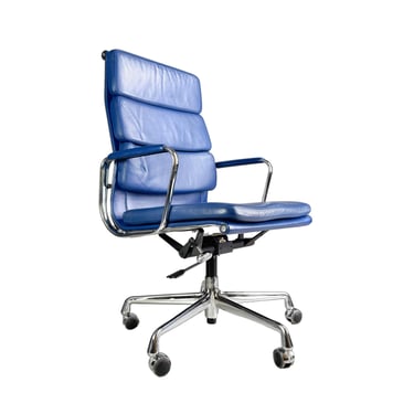 Original Vitra EA 219 Office Chair Soft Pad blue Charles & Ray Eames Leather 