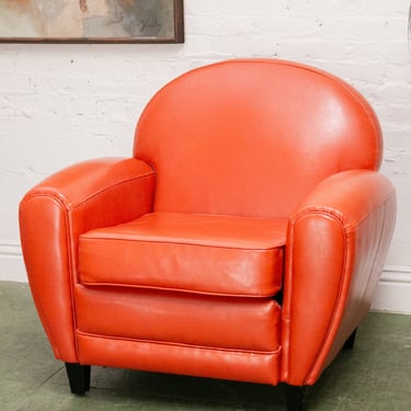 Orange Leather Club Chair