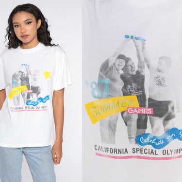 California Special Olympics Shirt 1987 Summer Games Shirt 80s Tshirt Single Stitch Summer Sports Vintage T Shirt Large 
