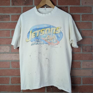 Vintage 90s Distressed The Jetsons Movie ORIGINAL Cartoon Movie Promo tee - Large 