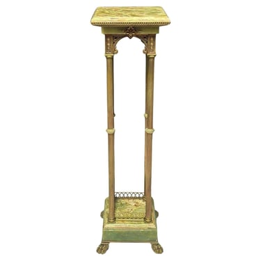 French Late 19th Century Bronze &amp; Onyx Pedestal