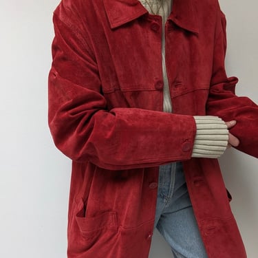 90s Crimson Suede Jacket