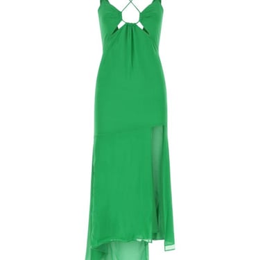 The Andamane Women Green Stretch Silk Dress