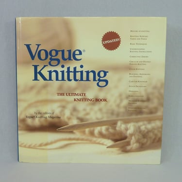 Vogue Knitting (2002) - The Ultimate Knitting Book - History Supplies Tools Stitch Dictionary Patterns - Crafting Book 