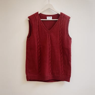 Rust Wool Cableknit Vest