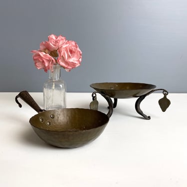 Miniature copper pan and stand - vintage made in Sweden 