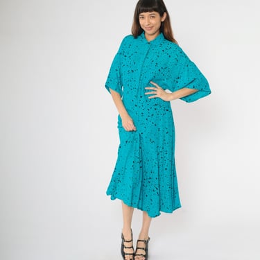 maxi dress light green 1987 Dead Stock Liz Claiborne Silk Dress – AbnoRmaL Couture main image 0