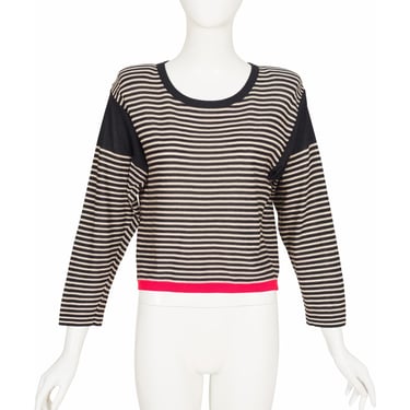 Sonia Rykiel 1985 S/S Vintage Striped Cotton Knit Box Cut Top 