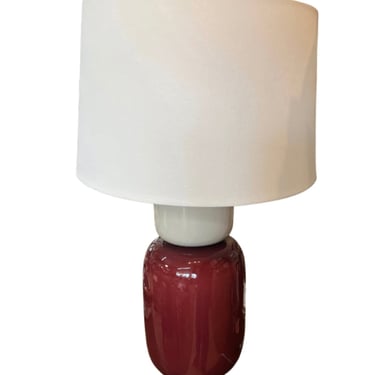 Maroon and White Lamp