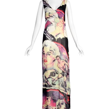 E-Play Vintage Incredible Art Print Rayon Maxi Dress with Triangle Top