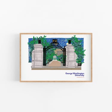 George Washington University Print, Washington DC Venues, College Friend Gift 