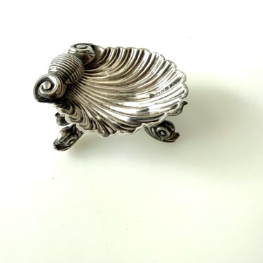 Antique Sterling Butter Pat With Dolphin Feet 