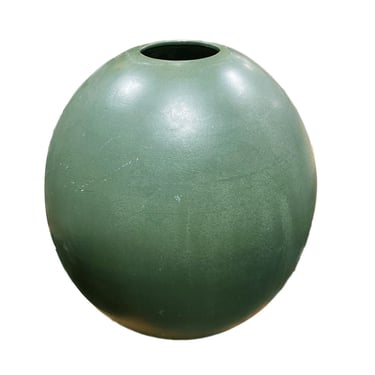 Large 25" Herman Kähler style Danish Green Glazed Stoneware Vase 