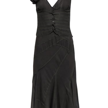 DKNY - Olive Green Sleeveless Dress w/ Contrast Stitching Sz 6