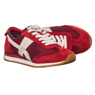 Tory Burch - Red Suede w/ Side Stripe Sneakers Sz 6.5