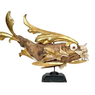 Whimsical Antique Italian Found Object Fish Sculpture - 18th/19th Century Decorative Elements & Fragments 