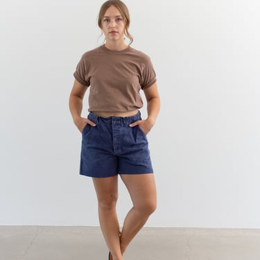 Vintage 31 Waist Blue Denim Shorts | Unisex French Workwear style | S043 