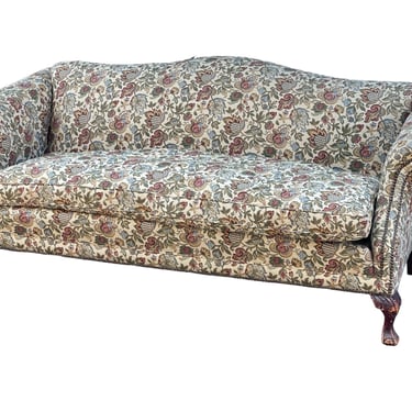 Free Shipping Within Continental US -  Antique Chippendale Camel Back Sofa With Ball and Claw Feet 