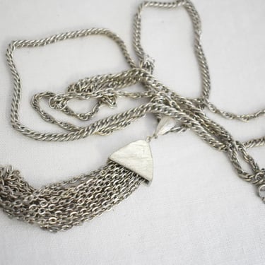 1960s/70s Double Chain Necklace with Tassel Pendant 