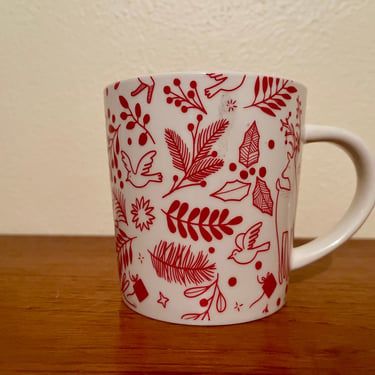Starbucks Red + White 14 Oz Holiday Mug 
