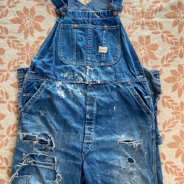 Vintage 50s Penneys Pay Day Denim Overalls Large by TimeBa