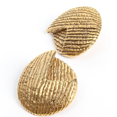 Textured Ribbed Disc Earrings