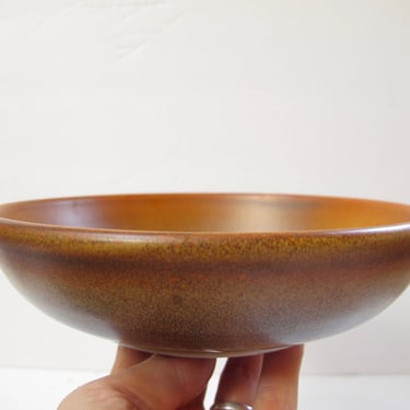 Signed Studio Pottery Bowl Mid Century Ceramic Shallow Bowl Earth Tones Terra Cotta Color Boho Serving Dish Handmade Vintage Art Pottery 