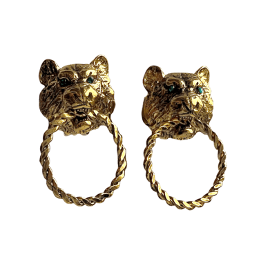 Fierce Panther Door Knocker Earrings