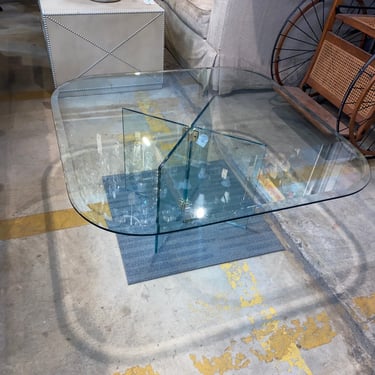 Glass Panel and Brass Coffee Table