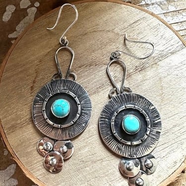 SILVER SHIELDS Mexican Handcrafted Sterling Silver and Turquoise | Handcrafted Mexican Jewelry | Made in Taxco, Mexico Folk Boho 