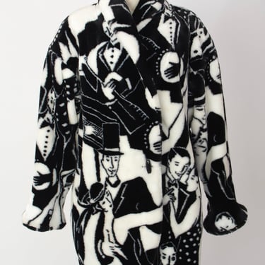 1980s Donnybrook Faces Faux Fur Coat