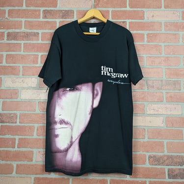 Vintage 90s Tim Mcgraw Big Face Portrait ORIGINAL Country Western Tee - Extra Large 