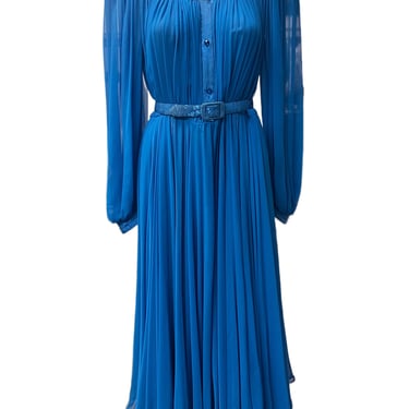 WAYNE CLARK Designer Dress, Maxi Dress, 80s Dress, Sheer Blue Dress, Formal Dress, Vintage Dress, Vintage Hollywood Designer Dress, Toronto 